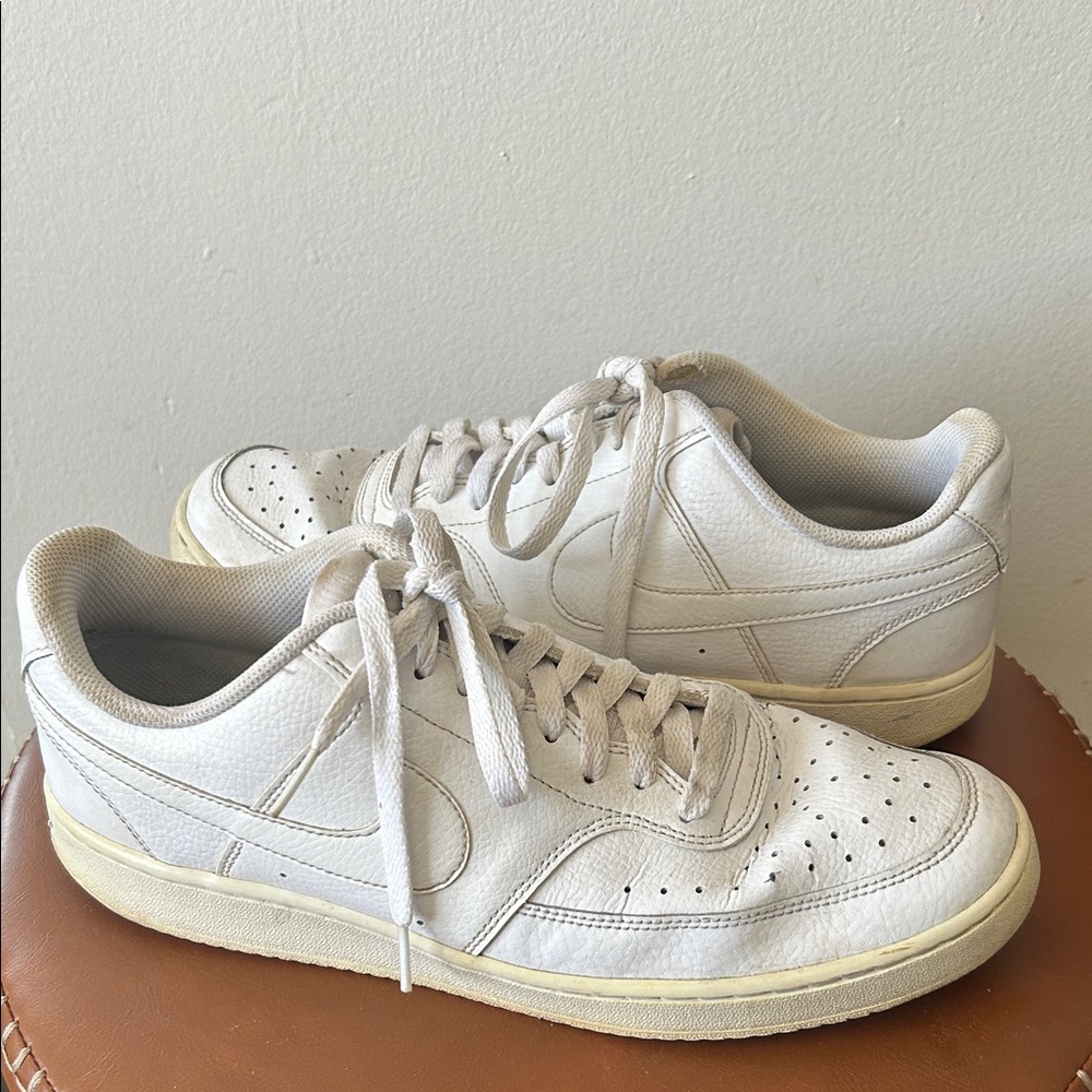 Men's Nike and Cream White Sneakers
